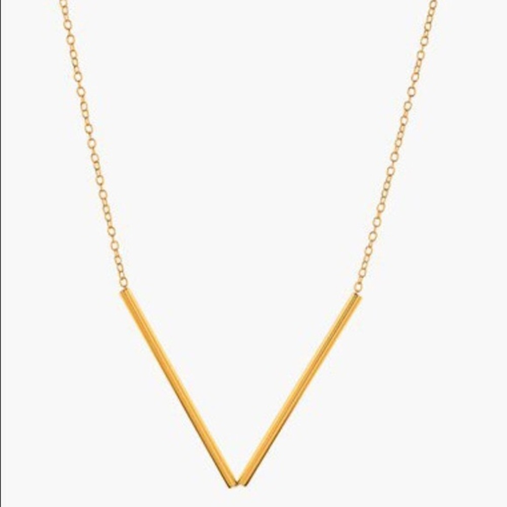gorjana Bali Tube V Necklace in gold